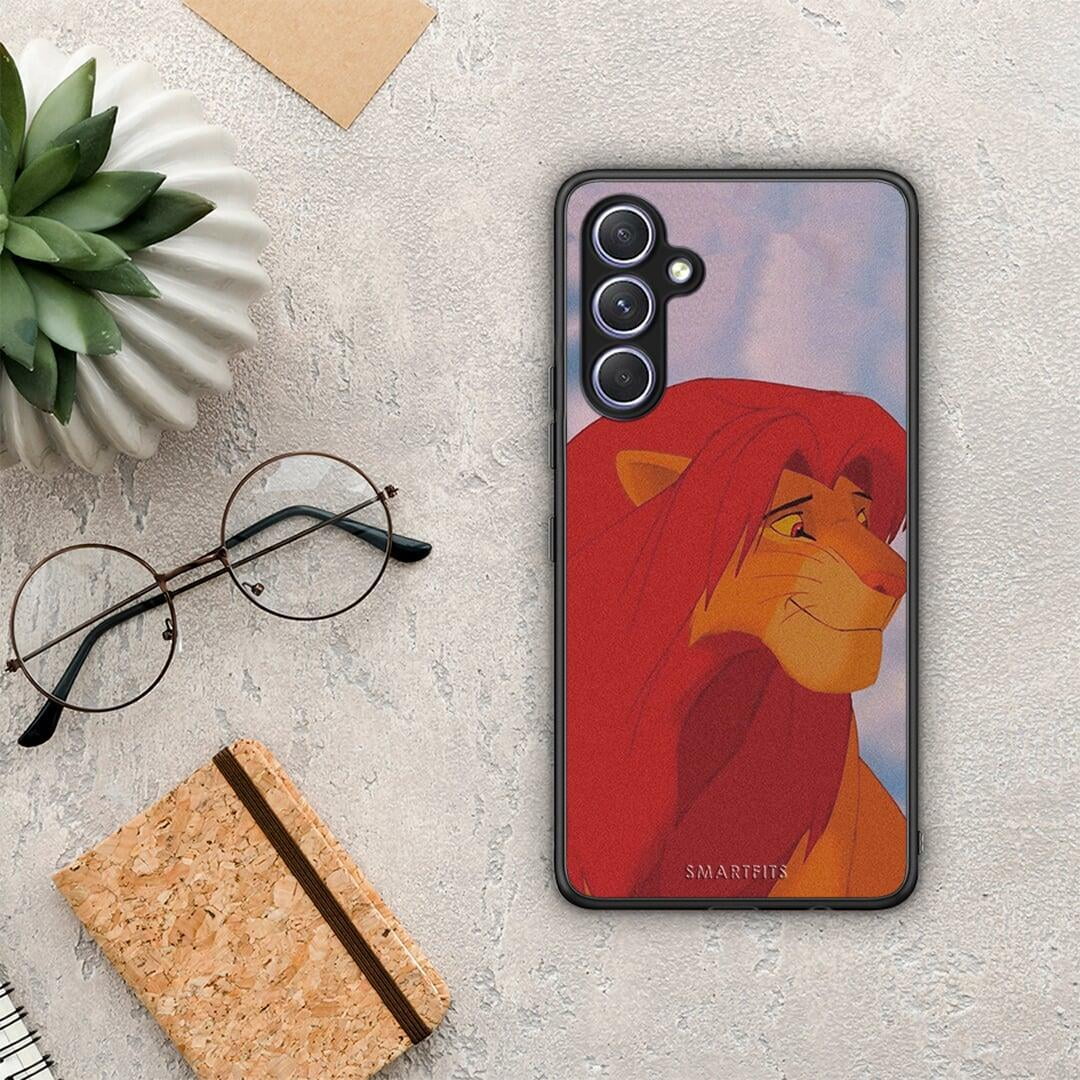 Θήκη Samsung Galaxy A54 Lion Love 1 από τη Smartfits με σχέδιο στο πίσω μέρος και μαύρο περίβλημα | Samsung Galaxy A54 Lion Love 1 Case with Colorful Back and Black Bezels