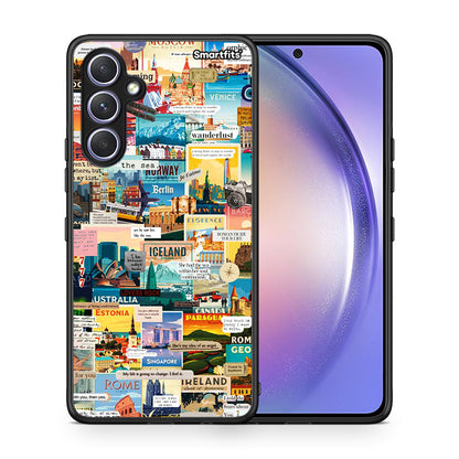 Θήκη Samsung Galaxy A54 Live To Travel από τη Smartfits με σχέδιο στο πίσω μέρος και μαύρο περίβλημα | Samsung Galaxy A54 Live To Travel Case with Colorful Back and Black Bezels