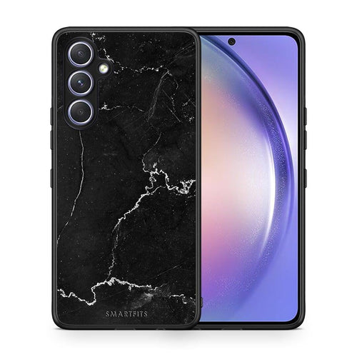 Θήκη Samsung Galaxy A54 Marble Black από τη Smartfits με σχέδιο στο πίσω μέρος και μαύρο περίβλημα | Samsung Galaxy A54 Marble Black Case with Colorful Back and Black Bezels