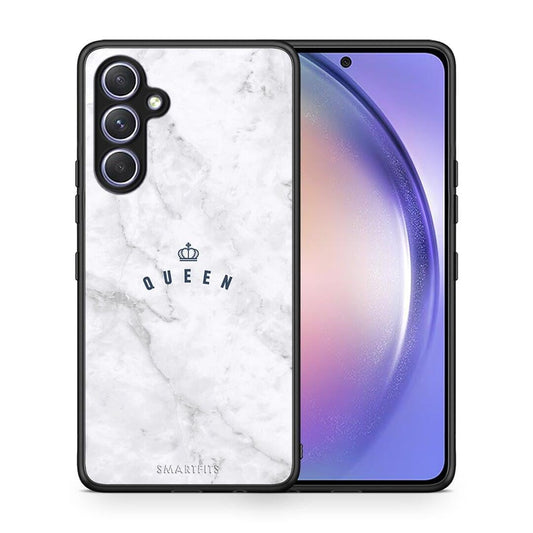 Θήκη Samsung Galaxy A54 Marble Queen από τη Smartfits με σχέδιο στο πίσω μέρος και μαύρο περίβλημα | Samsung Galaxy A54 Marble Queen Case with Colorful Back and Black Bezels