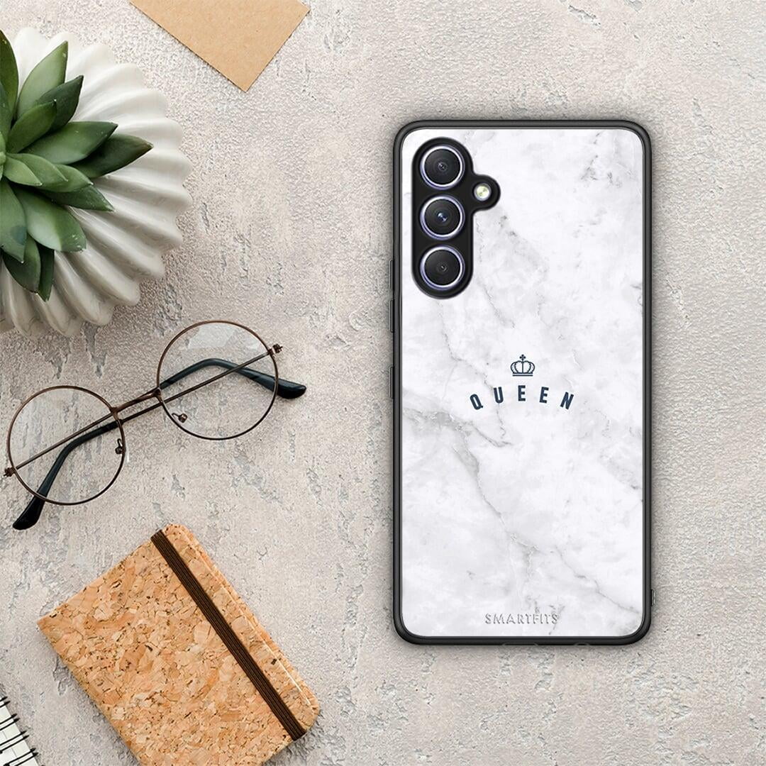 Θήκη Samsung Galaxy A54 Marble Queen από τη Smartfits με σχέδιο στο πίσω μέρος και μαύρο περίβλημα | Samsung Galaxy A54 Marble Queen Case with Colorful Back and Black Bezels