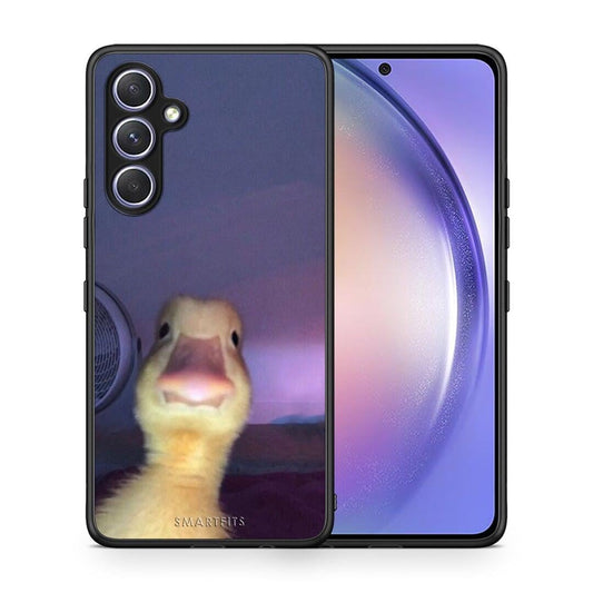 Θήκη Samsung Galaxy A54 Meme Duck από τη Smartfits με σχέδιο στο πίσω μέρος και μαύρο περίβλημα | Samsung Galaxy A54 Meme Duck Case with Colorful Back and Black Bezels