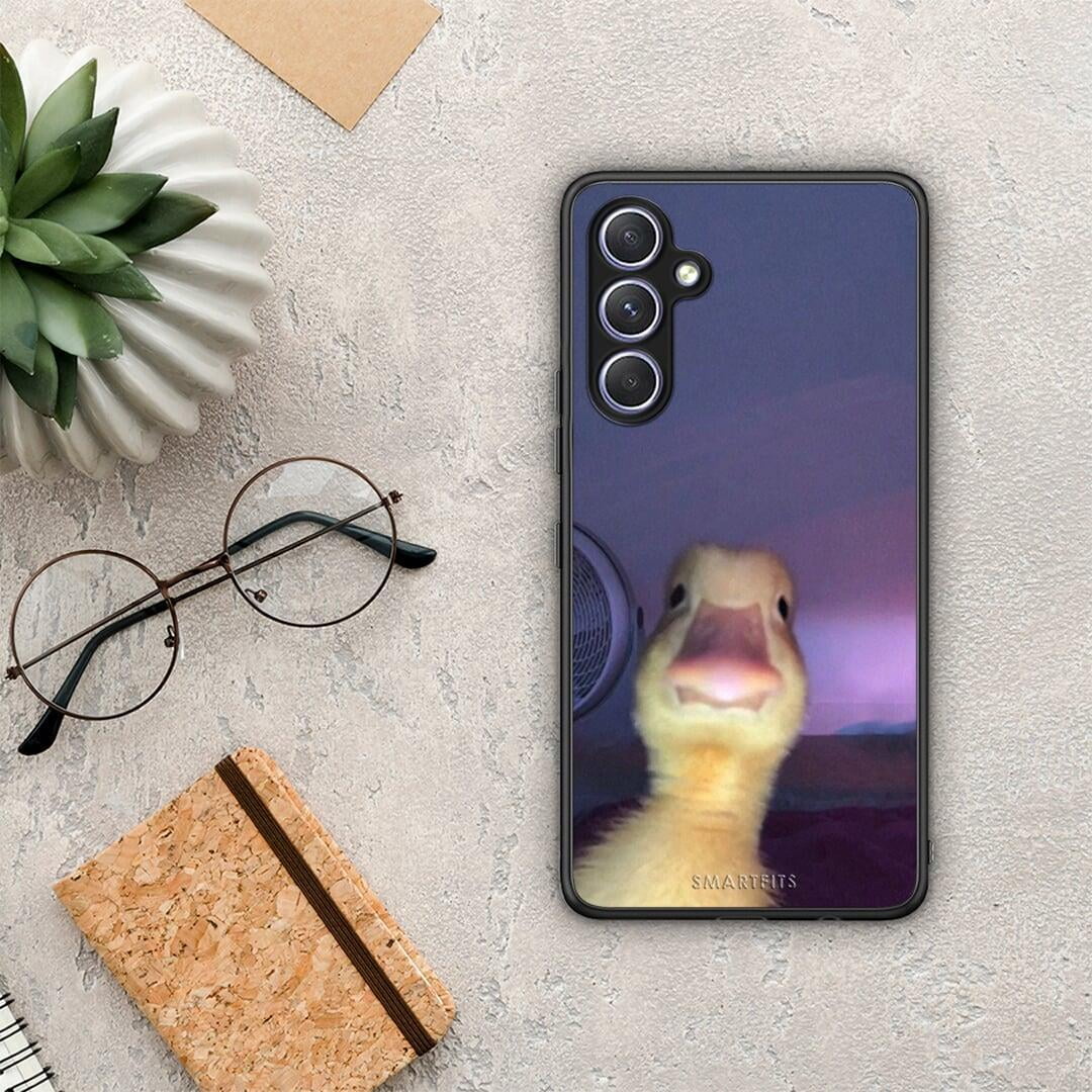 Θήκη Samsung Galaxy A54 Meme Duck από τη Smartfits με σχέδιο στο πίσω μέρος και μαύρο περίβλημα | Samsung Galaxy A54 Meme Duck Case with Colorful Back and Black Bezels
