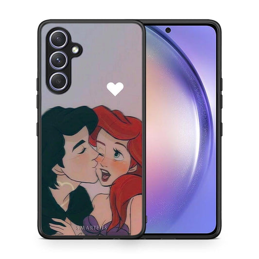 Θήκη Samsung Galaxy A54 Mermaid Couple από τη Smartfits με σχέδιο στο πίσω μέρος και μαύρο περίβλημα | Samsung Galaxy A54 Mermaid Couple Case with Colorful Back and Black Bezels