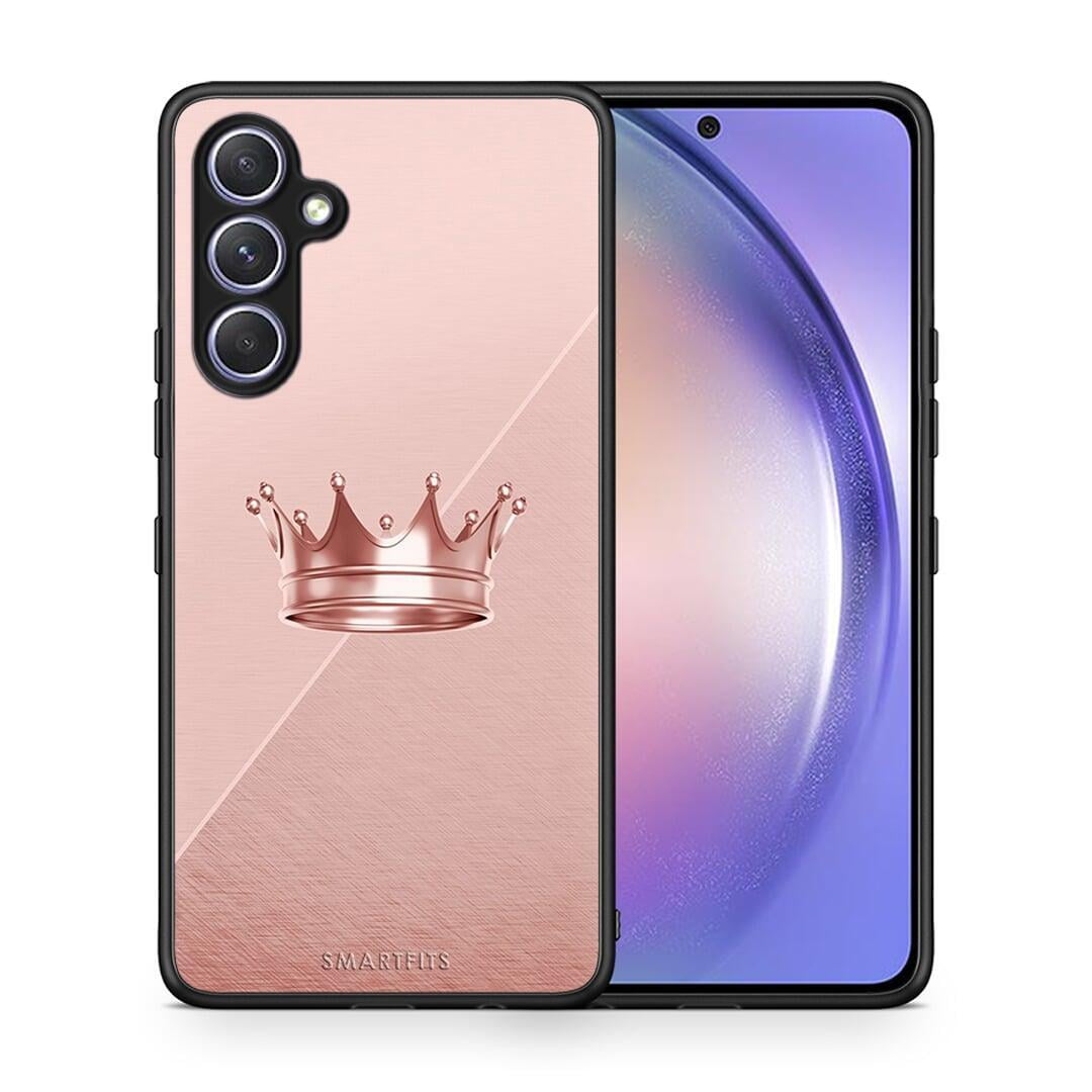Θήκη Samsung Galaxy A54 Minimal Crown από τη Smartfits με σχέδιο στο πίσω μέρος και μαύρο περίβλημα | Samsung Galaxy A54 Minimal Crown Case with Colorful Back and Black Bezels