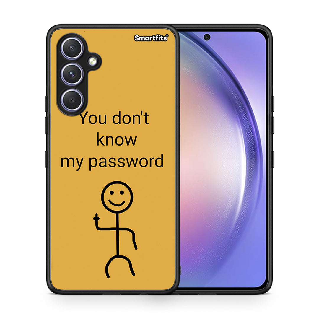 Θήκη Samsung Galaxy A54 My Password από τη Smartfits με σχέδιο στο πίσω μέρος και μαύρο περίβλημα | Samsung Galaxy A54 My Password Case with Colorful Back and Black Bezels