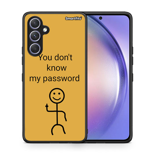 Θήκη Samsung Galaxy A54 My Password από τη Smartfits με σχέδιο στο πίσω μέρος και μαύρο περίβλημα | Samsung Galaxy A54 My Password Case with Colorful Back and Black Bezels