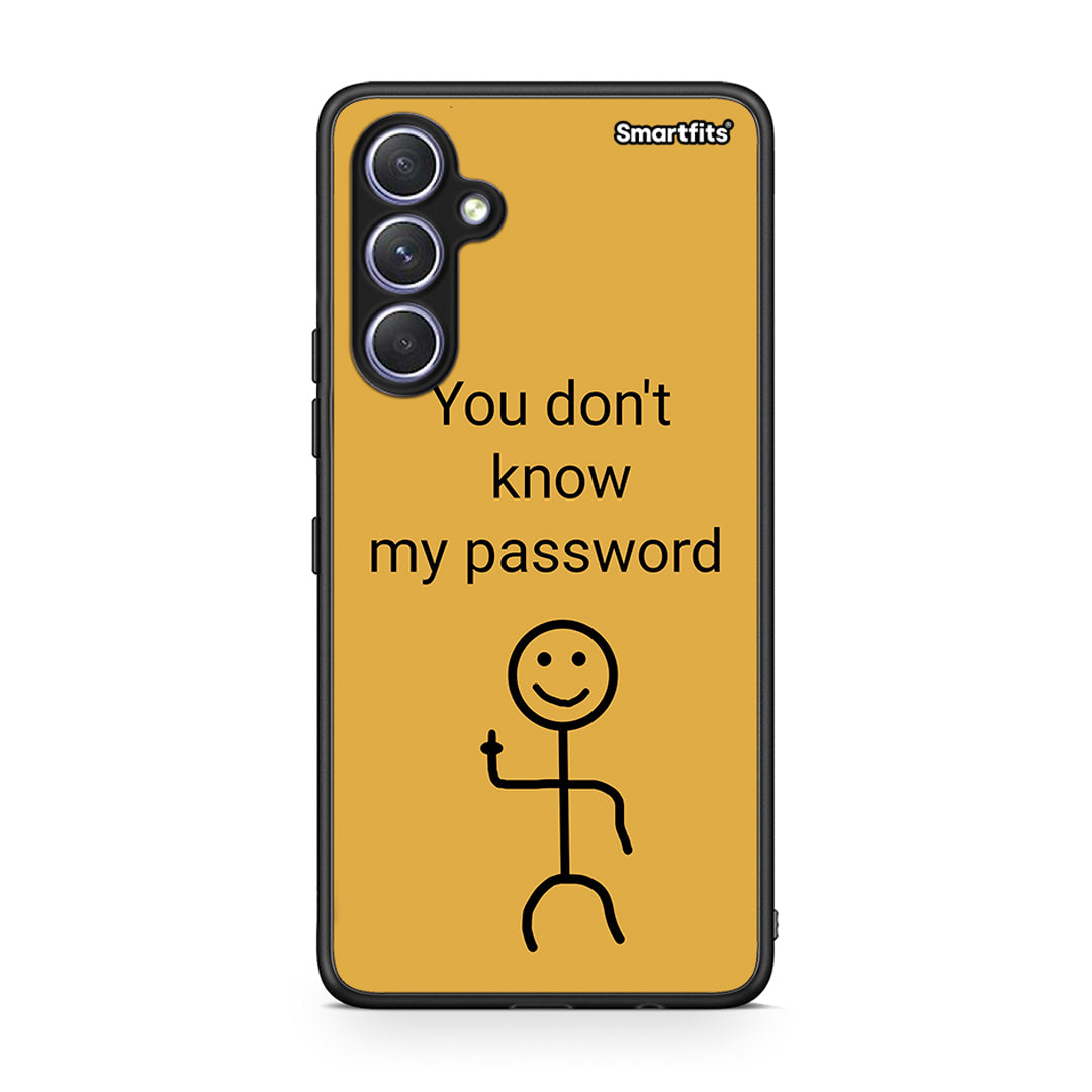 Θήκη Samsung Galaxy A54 My Password από τη Smartfits με σχέδιο στο πίσω μέρος και μαύρο περίβλημα | Samsung Galaxy A54 My Password Case with Colorful Back and Black Bezels