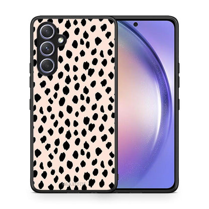 Θήκη Samsung Galaxy A54 New Polka Dots από τη Smartfits με σχέδιο στο πίσω μέρος και μαύρο περίβλημα | Samsung Galaxy A54 New Polka Dots Case with Colorful Back and Black Bezels