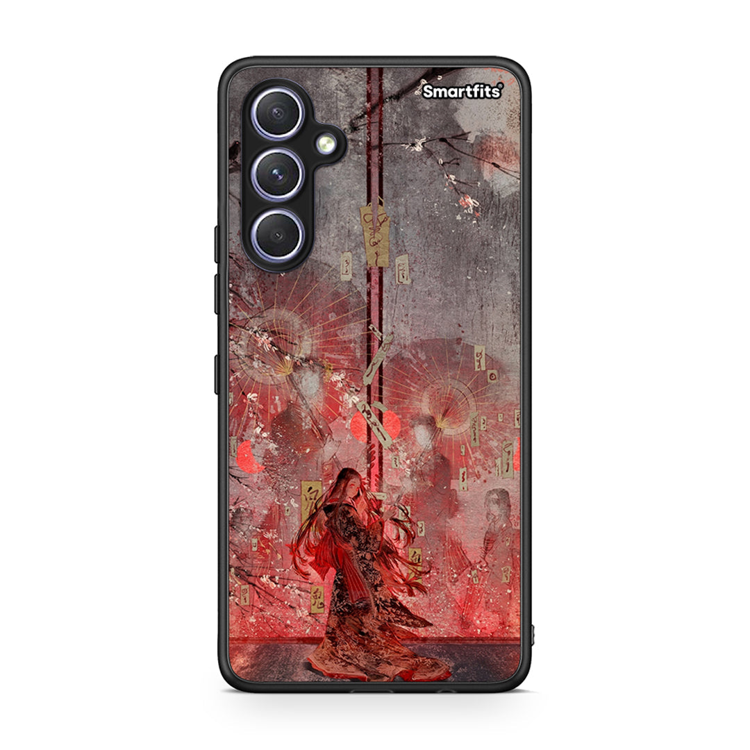 Θήκη Samsung Galaxy A54 Nezuko Kamado από τη Smartfits με σχέδιο στο πίσω μέρος και μαύρο περίβλημα | Samsung Galaxy A54 Nezuko Kamado Case with Colorful Back and Black Bezels