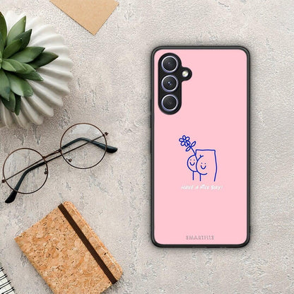 Θήκη Samsung Galaxy A54 Nice Day από τη Smartfits με σχέδιο στο πίσω μέρος και μαύρο περίβλημα | Samsung Galaxy A54 Nice Day Case with Colorful Back and Black Bezels