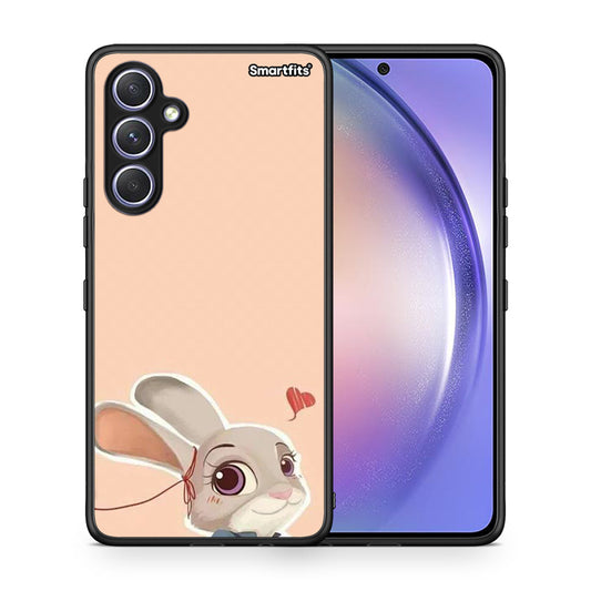 Θήκη Samsung Galaxy A54 Nick Wilde And Judy Hopps Love 2 από τη Smartfits με σχέδιο στο πίσω μέρος και μαύρο περίβλημα | Samsung Galaxy A54 Nick Wilde And Judy Hopps Love 2 Case with Colorful Back and Black Bezels