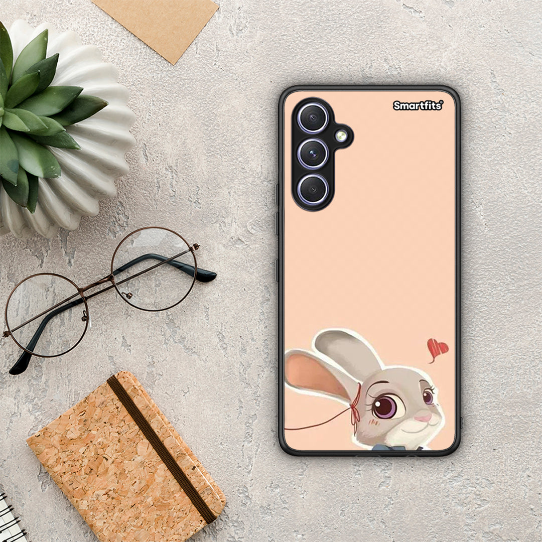 Θήκη Samsung Galaxy A54 Nick Wilde And Judy Hopps Love 2 από τη Smartfits με σχέδιο στο πίσω μέρος και μαύρο περίβλημα | Samsung Galaxy A54 Nick Wilde And Judy Hopps Love 2 Case with Colorful Back and Black Bezels