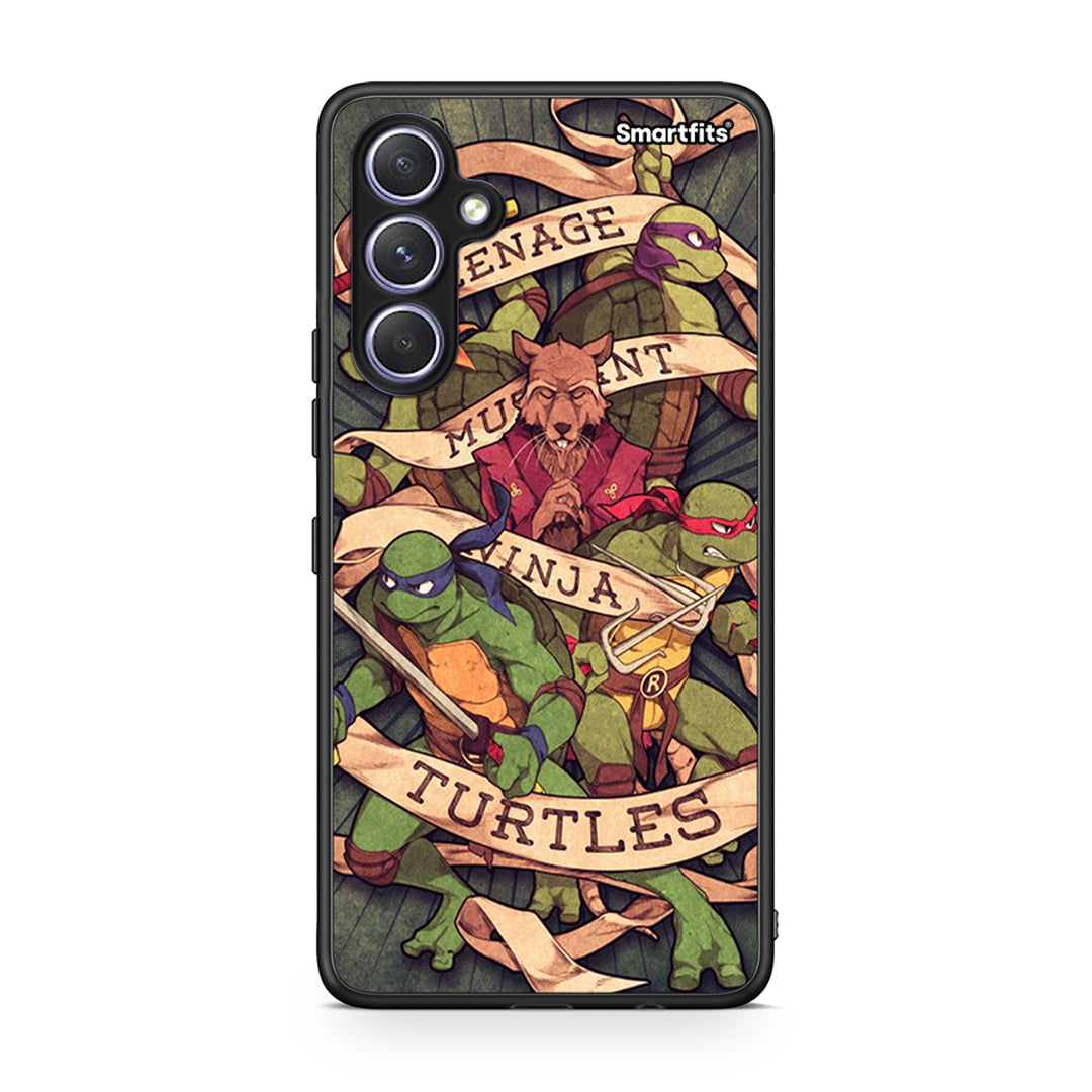 Θήκη Samsung Galaxy A54 Ninja Turtles από τη Smartfits με σχέδιο στο πίσω μέρος και μαύρο περίβλημα | Samsung Galaxy A54 Ninja Turtles Case with Colorful Back and Black Bezels