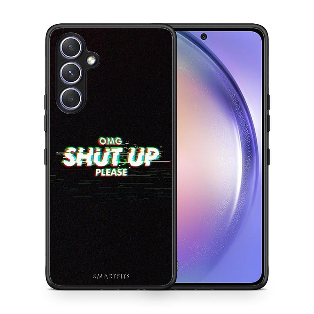 Θήκη Samsung Galaxy A54 OMG ShutUp από τη Smartfits με σχέδιο στο πίσω μέρος και μαύρο περίβλημα | Samsung Galaxy A54 OMG ShutUp Case with Colorful Back and Black Bezels