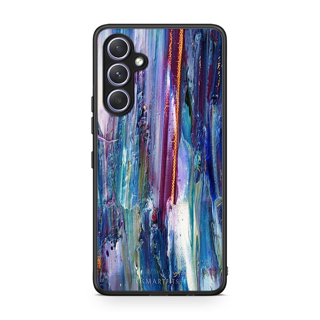 Θήκη Samsung Galaxy A54 Paint Winter από τη Smartfits με σχέδιο στο πίσω μέρος και μαύρο περίβλημα | Samsung Galaxy A54 Paint Winter Case with Colorful Back and Black Bezels