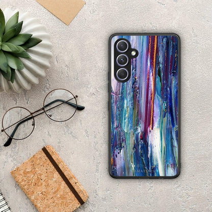 Θήκη Samsung Galaxy A54 Paint Winter από τη Smartfits με σχέδιο στο πίσω μέρος και μαύρο περίβλημα | Samsung Galaxy A54 Paint Winter Case with Colorful Back and Black Bezels