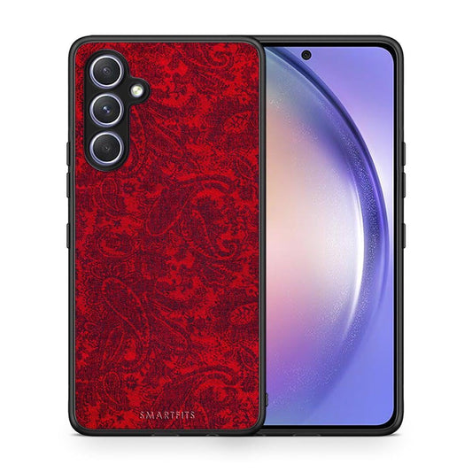 Θήκη Samsung Galaxy A54 Paisley Cashmere από τη Smartfits με σχέδιο στο πίσω μέρος και μαύρο περίβλημα | Samsung Galaxy A54 Paisley Cashmere Case with Colorful Back and Black Bezels