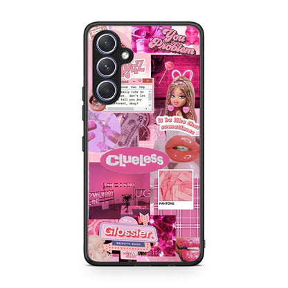Θήκη Samsung Galaxy A54 Pink Love από τη Smartfits με σχέδιο στο πίσω μέρος και μαύρο περίβλημα | Samsung Galaxy A54 Pink Love Case with Colorful Back and Black Bezels