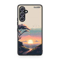 Thumbnail for Θήκη Samsung Galaxy A54 Pixel Sunset από τη Smartfits με σχέδιο στο πίσω μέρος και μαύρο περίβλημα | Samsung Galaxy A54 Pixel Sunset Case with Colorful Back and Black Bezels