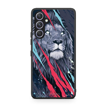 Θήκη Samsung Galaxy A54 PopArt Lion Designer από τη Smartfits με σχέδιο στο πίσω μέρος και μαύρο περίβλημα | Samsung Galaxy A54 PopArt Lion Designer Case with Colorful Back and Black Bezels