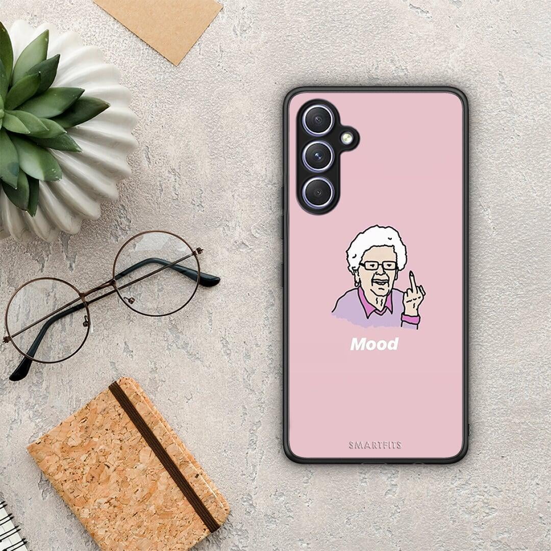 Θήκη Samsung Galaxy A54 PopArt Mood από τη Smartfits με σχέδιο στο πίσω μέρος και μαύρο περίβλημα | Samsung Galaxy A54 PopArt Mood Case with Colorful Back and Black Bezels