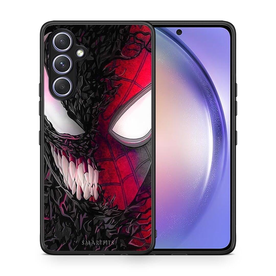 Θήκη Samsung Galaxy A54 PopArt SpiderVenom από τη Smartfits με σχέδιο στο πίσω μέρος και μαύρο περίβλημα | Samsung Galaxy A54 PopArt SpiderVenom Case with Colorful Back and Black Bezels