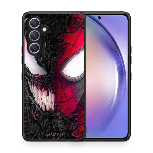 Θήκη Samsung Galaxy A54 PopArt SpiderVenom από τη Smartfits με σχέδιο στο πίσω μέρος και μαύρο περίβλημα | Samsung Galaxy A54 PopArt SpiderVenom Case with Colorful Back and Black Bezels
