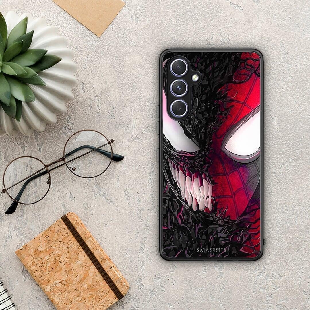 Θήκη Samsung Galaxy A54 PopArt SpiderVenom από τη Smartfits με σχέδιο στο πίσω μέρος και μαύρο περίβλημα | Samsung Galaxy A54 PopArt SpiderVenom Case with Colorful Back and Black Bezels