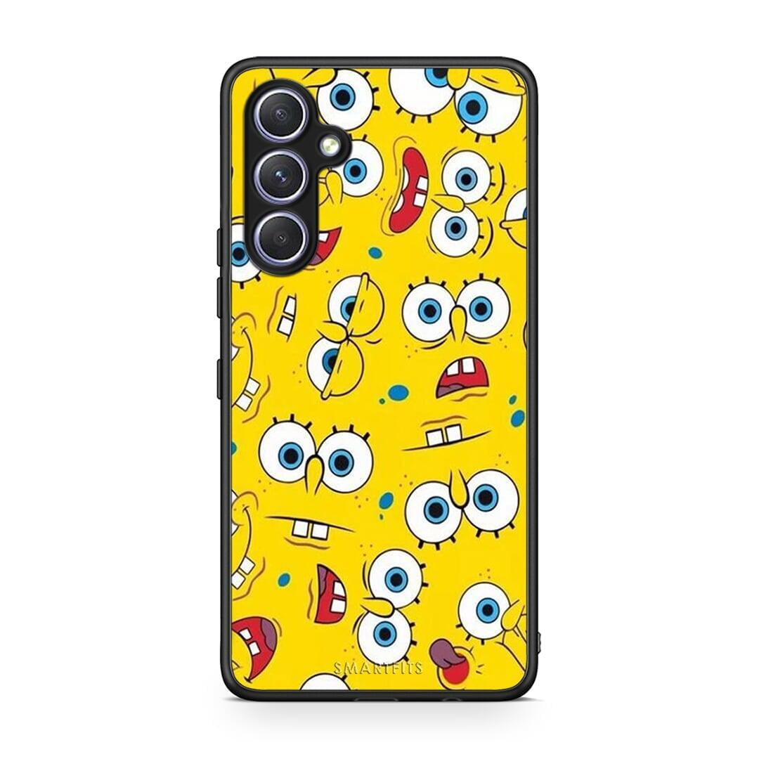 Θήκη Samsung Galaxy A54 PopArt Sponge από τη Smartfits με σχέδιο στο πίσω μέρος και μαύρο περίβλημα | Samsung Galaxy A54 PopArt Sponge Case with Colorful Back and Black Bezels