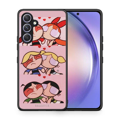 Θήκη Samsung Galaxy A54 Puff Love από τη Smartfits με σχέδιο στο πίσω μέρος και μαύρο περίβλημα | Samsung Galaxy A54 Puff Love Case with Colorful Back and Black Bezels