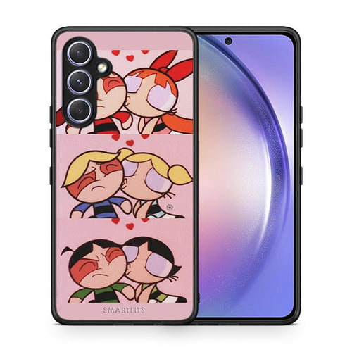 Θήκη Samsung Galaxy A54 Puff Love από τη Smartfits με σχέδιο στο πίσω μέρος και μαύρο περίβλημα | Samsung Galaxy A54 Puff Love Case with Colorful Back and Black Bezels