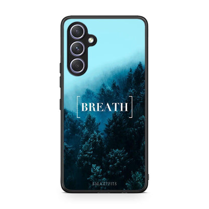 Θήκη Samsung Galaxy A54 Quote Breath από τη Smartfits με σχέδιο στο πίσω μέρος και μαύρο περίβλημα | Samsung Galaxy A54 Quote Breath Case with Colorful Back and Black Bezels