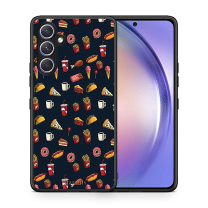 Θήκη Samsung Galaxy A54 Random Hungry από τη Smartfits με σχέδιο στο πίσω μέρος και μαύρο περίβλημα | Samsung Galaxy A54 Random Hungry Case with Colorful Back and Black Bezels