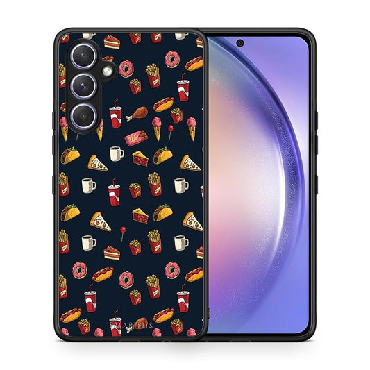 Θήκη Samsung Galaxy A54 Random Hungry από τη Smartfits με σχέδιο στο πίσω μέρος και μαύρο περίβλημα | Samsung Galaxy A54 Random Hungry Case with Colorful Back and Black Bezels