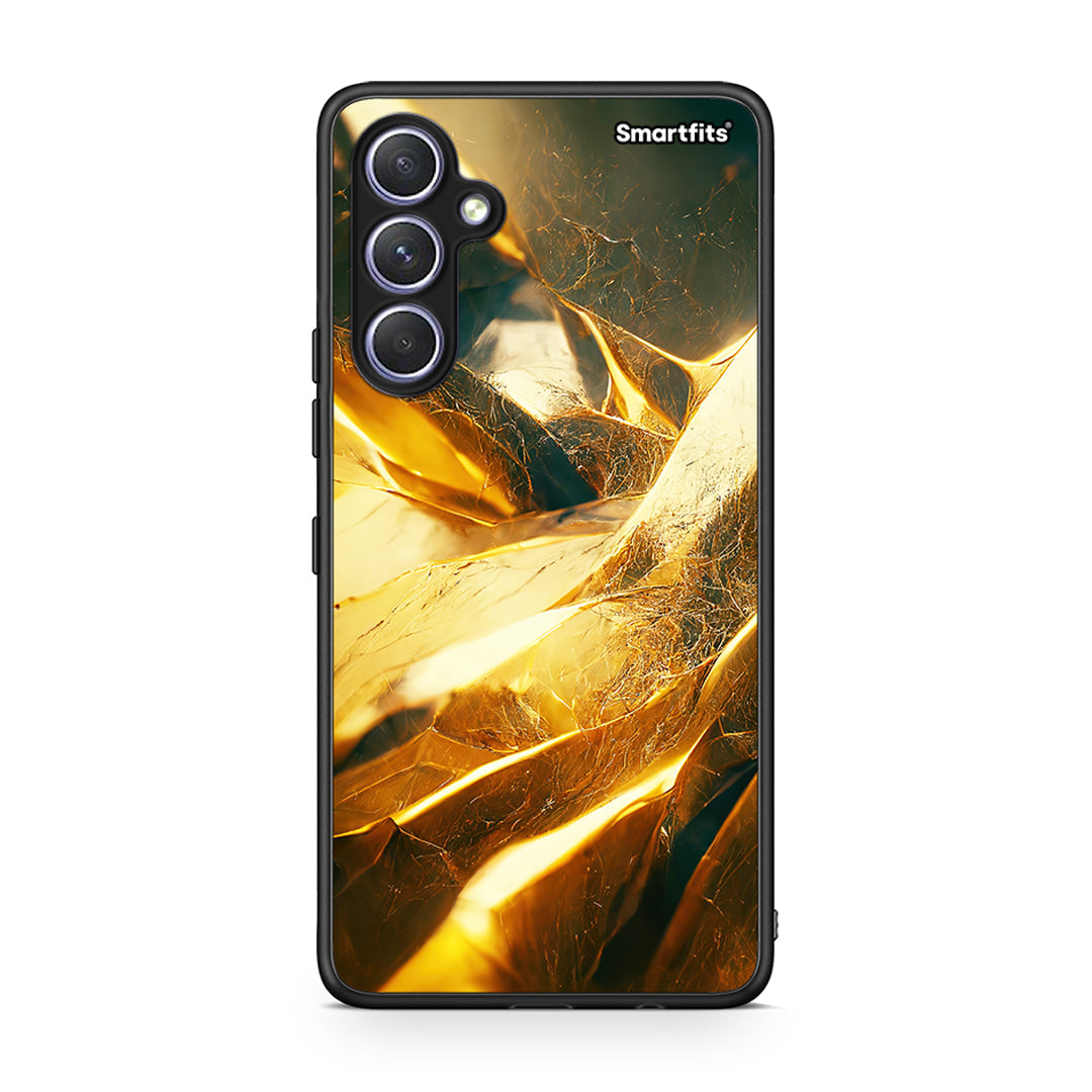 Θήκη Samsung Galaxy A54 Real Gold από τη Smartfits με σχέδιο στο πίσω μέρος και μαύρο περίβλημα | Samsung Galaxy A54 Real Gold Case with Colorful Back and Black Bezels