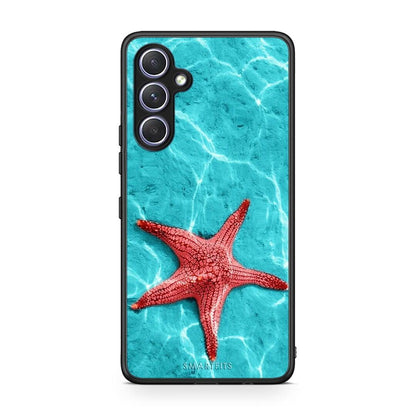 Θήκη Samsung Galaxy A54 Red Starfish από τη Smartfits με σχέδιο στο πίσω μέρος και μαύρο περίβλημα | Samsung Galaxy A54 Red Starfish Case with Colorful Back and Black Bezels