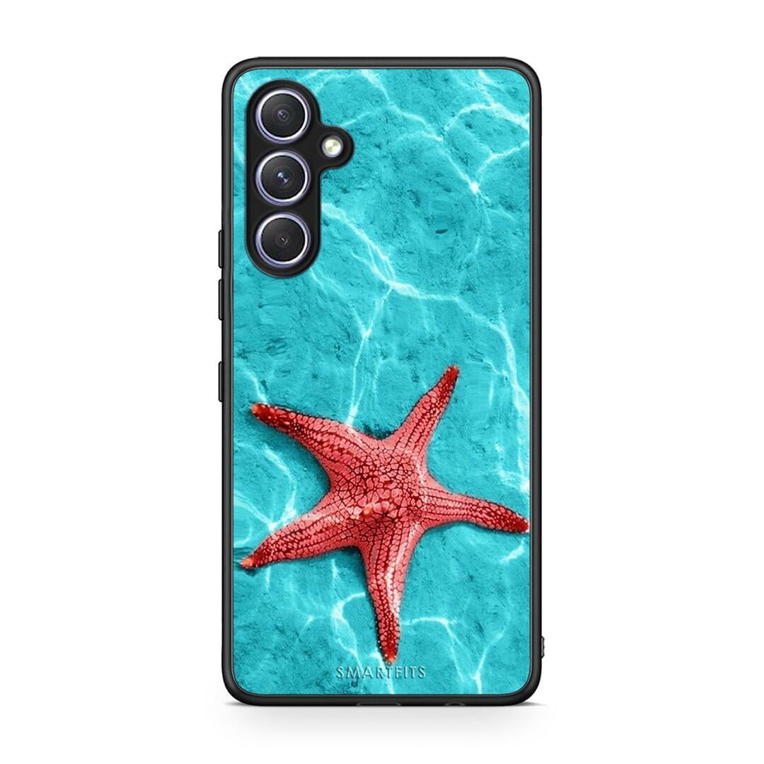 Θήκη Samsung Galaxy A54 Red Starfish από τη Smartfits με σχέδιο στο πίσω μέρος και μαύρο περίβλημα | Samsung Galaxy A54 Red Starfish Case with Colorful Back and Black Bezels