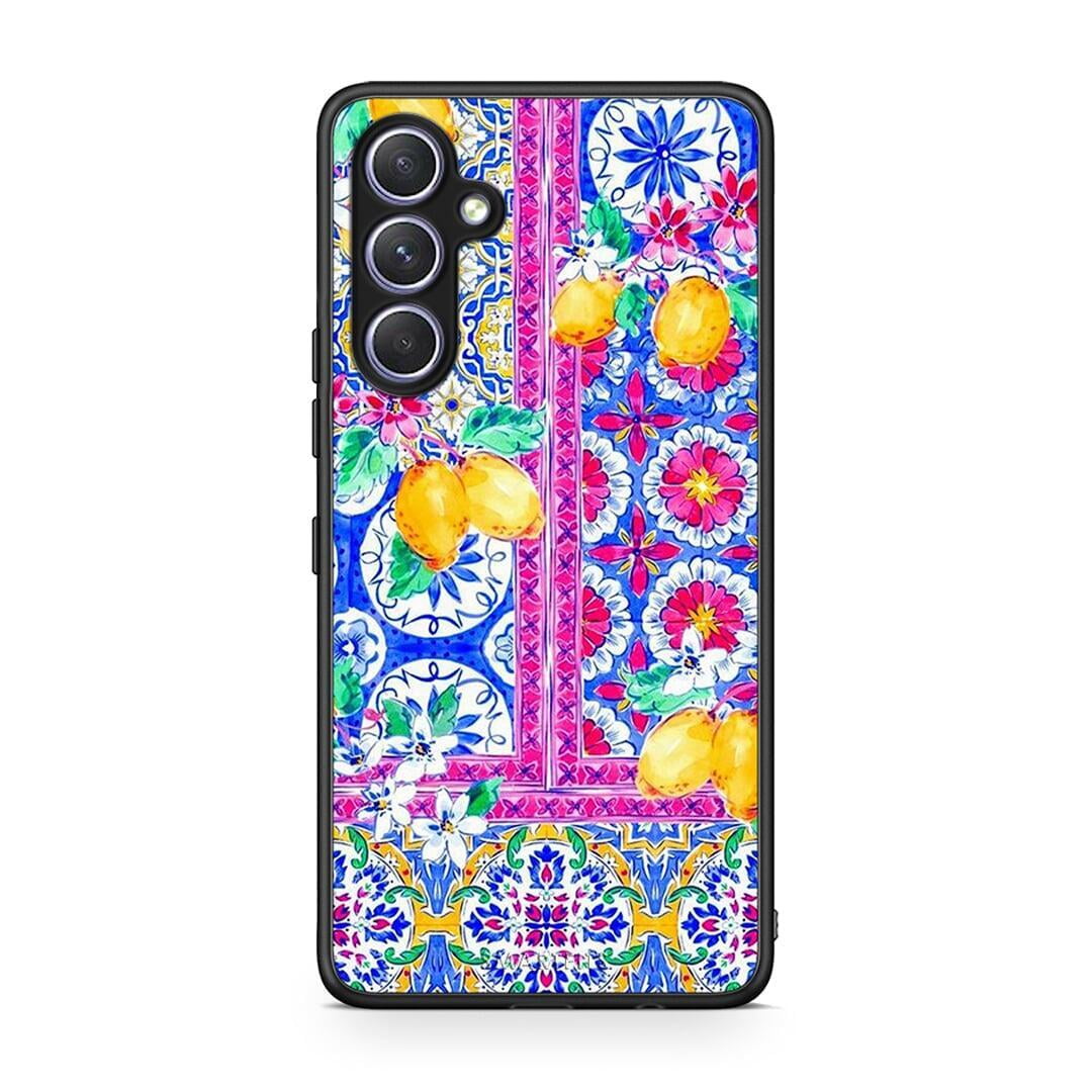 Θήκη Samsung Galaxy A54 Retro Spring από τη Smartfits με σχέδιο στο πίσω μέρος και μαύρο περίβλημα | Samsung Galaxy A54 Retro Spring Case with Colorful Back and Black Bezels