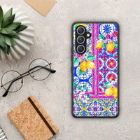 Thumbnail for Θήκη Samsung Galaxy A54 Retro Spring από τη Smartfits με σχέδιο στο πίσω μέρος και μαύρο περίβλημα | Samsung Galaxy A54 Retro Spring Case with Colorful Back and Black Bezels