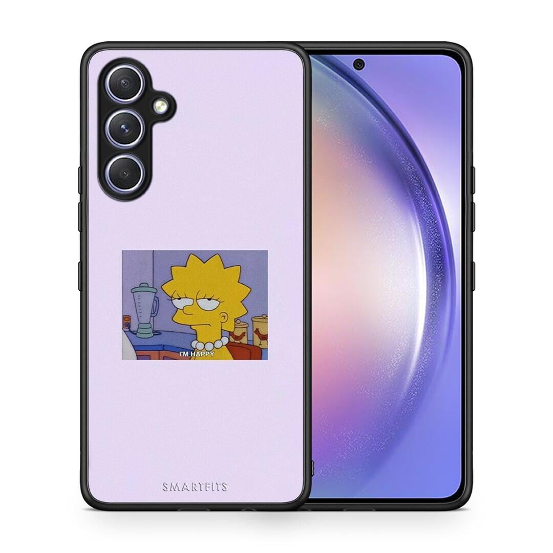 Θήκη Samsung Galaxy A54 So Happy από τη Smartfits με σχέδιο στο πίσω μέρος και μαύρο περίβλημα | Samsung Galaxy A54 So Happy Case with Colorful Back and Black Bezels