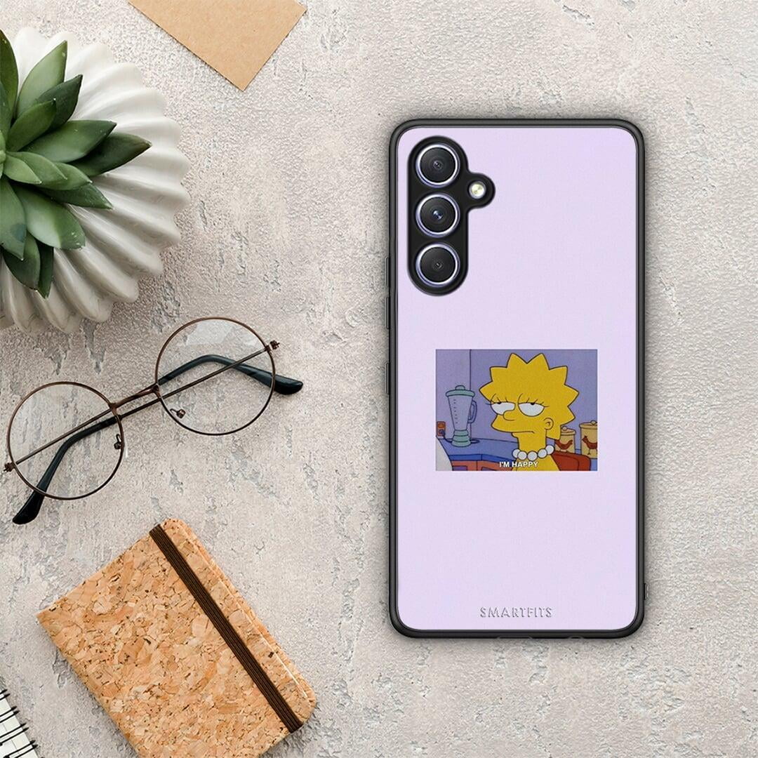 Θήκη Samsung Galaxy A54 So Happy από τη Smartfits με σχέδιο στο πίσω μέρος και μαύρο περίβλημα | Samsung Galaxy A54 So Happy Case with Colorful Back and Black Bezels