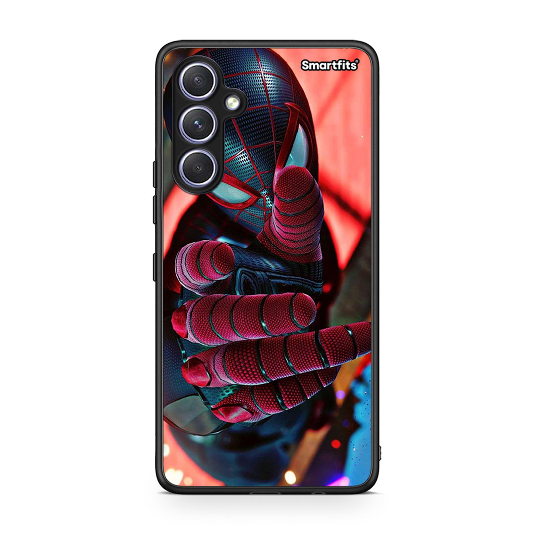Θήκη Samsung Galaxy A54 Spider Hand από τη Smartfits με σχέδιο στο πίσω μέρος και μαύρο περίβλημα | Samsung Galaxy A54 Spider Hand Case with Colorful Back and Black Bezels