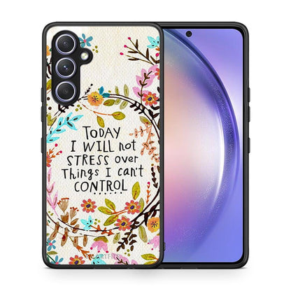 Θήκη Samsung Galaxy A54 Stress Over από τη Smartfits με σχέδιο στο πίσω μέρος και μαύρο περίβλημα | Samsung Galaxy A54 Stress Over Case with Colorful Back and Black Bezels