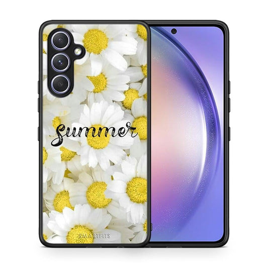 Θήκη Samsung Galaxy A54 Summer Daisies από τη Smartfits με σχέδιο στο πίσω μέρος και μαύρο περίβλημα | Samsung Galaxy A54 Summer Daisies Case with Colorful Back and Black Bezels