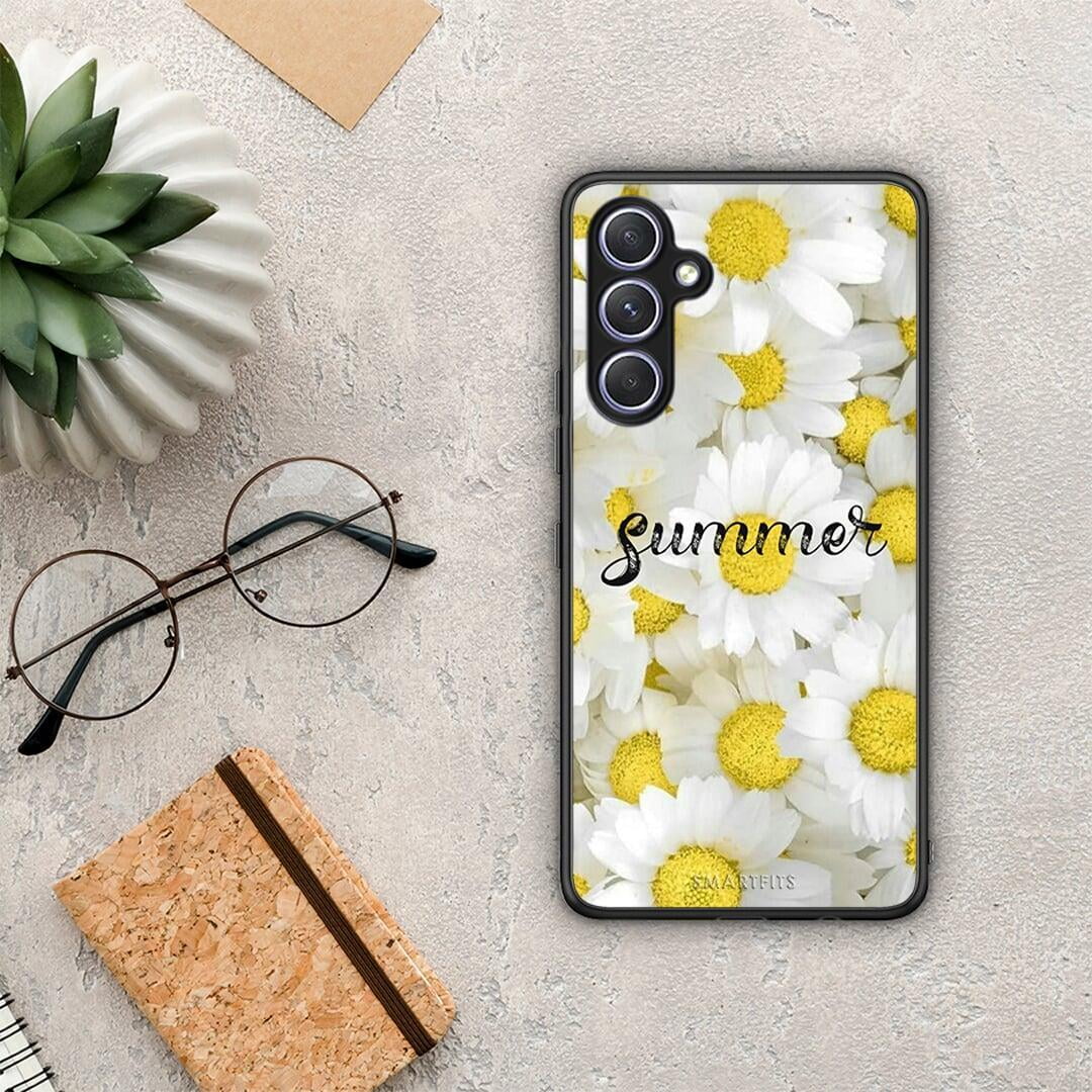 Θήκη Samsung Galaxy A54 Summer Daisies από τη Smartfits με σχέδιο στο πίσω μέρος και μαύρο περίβλημα | Samsung Galaxy A54 Summer Daisies Case with Colorful Back and Black Bezels
