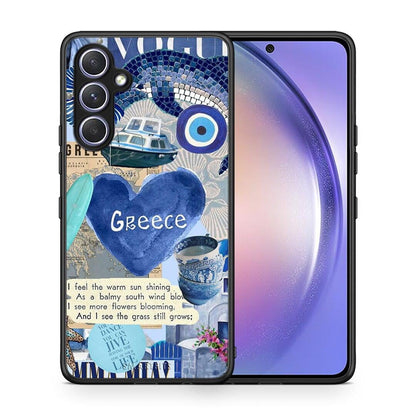 Θήκη Samsung Galaxy A54 Summer In Greece από τη Smartfits με σχέδιο στο πίσω μέρος και μαύρο περίβλημα | Samsung Galaxy A54 Summer In Greece Case with Colorful Back and Black Bezels