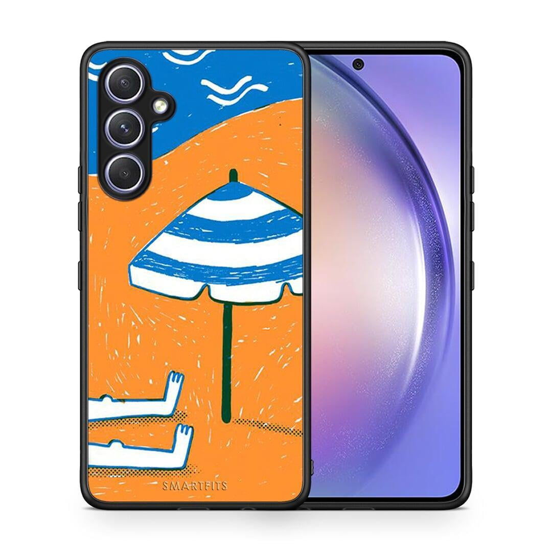 Θήκη Samsung Galaxy A54 Summering από τη Smartfits με σχέδιο στο πίσω μέρος και μαύρο περίβλημα | Samsung Galaxy A54 Summering Case with Colorful Back and Black Bezels