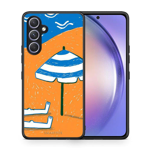 Θήκη Samsung Galaxy A54 Summering από τη Smartfits με σχέδιο στο πίσω μέρος και μαύρο περίβλημα | Samsung Galaxy A54 Summering Case with Colorful Back and Black Bezels