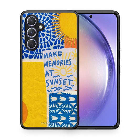 Θήκη Samsung Galaxy A54 Sunset Memories από τη Smartfits με σχέδιο στο πίσω μέρος και μαύρο περίβλημα | Samsung Galaxy A54 Sunset Memories Case with Colorful Back and Black Bezels